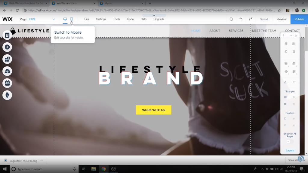 create website with wix